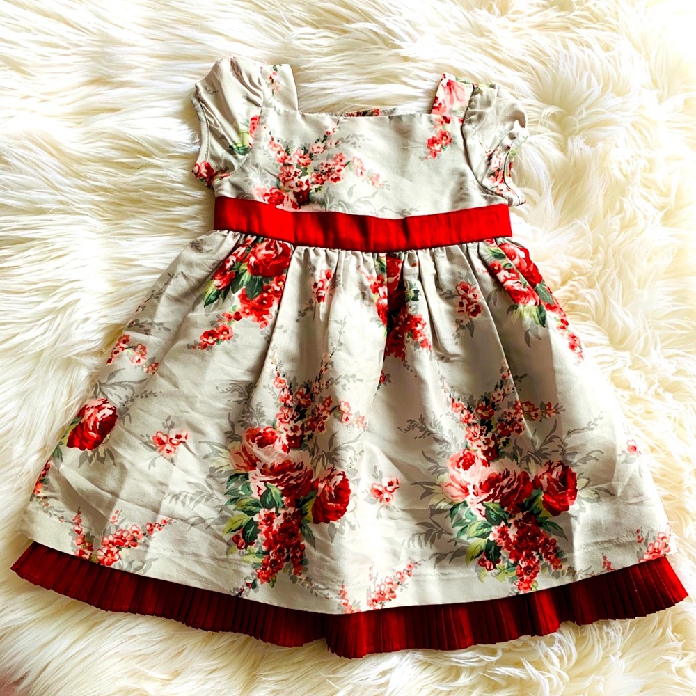 NWOT! Janie & Jack 6-12M 100% Silk Floral Dress